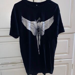 Men's Black Angel Wing Graphic Tee